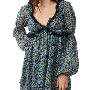 Free People Pennie Mini Dress Black